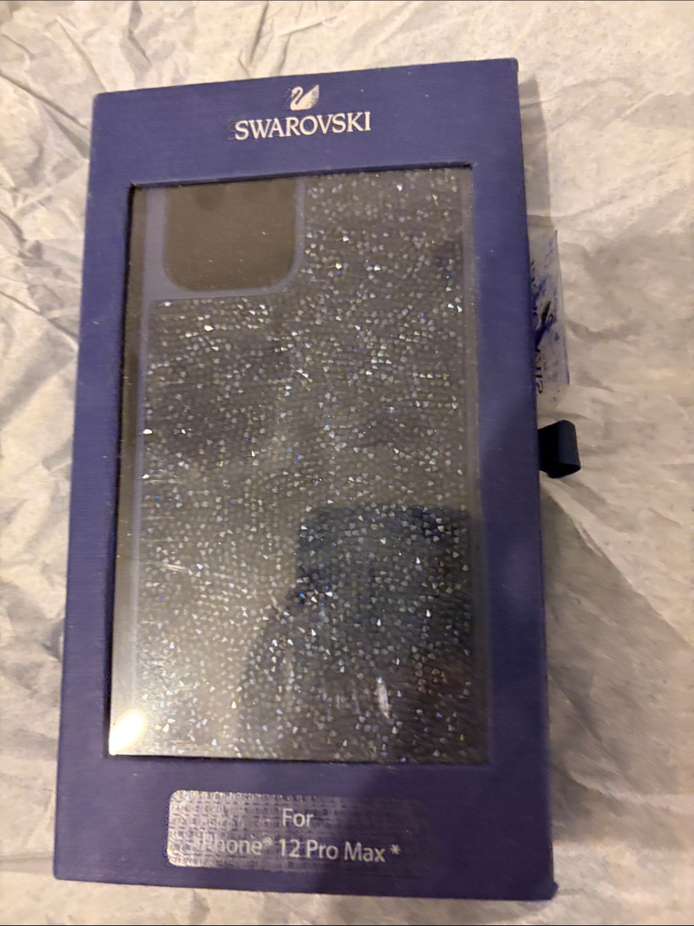 Swarovski Crystal Phone Case in Sparkling Silver-Blue